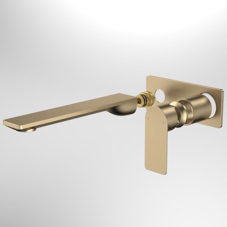 99646BB6A Urbane II - 220mm Wall basin_bath Trim Kit - Rectangular Cover Plate - Brass.jpg